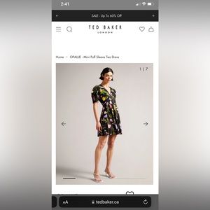 Ted Baker Opallie Black Mini Dress Size 3 (Size 8)